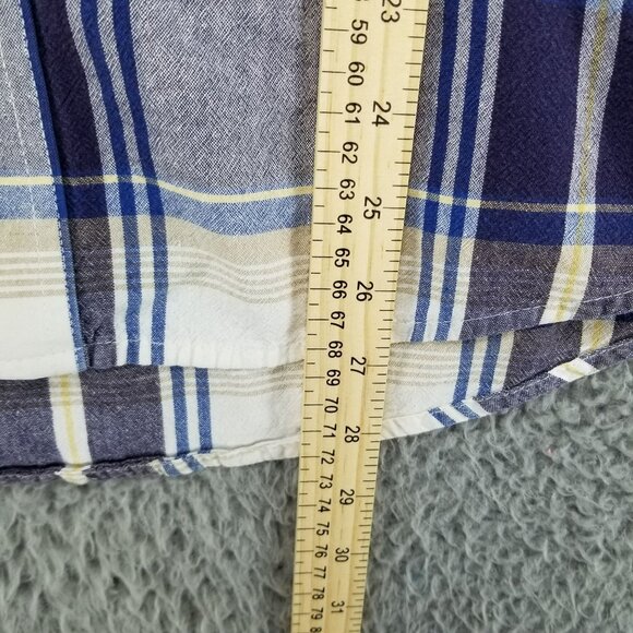 Wrangler Shirt Mens Large Blue Plaid Vintage Lightweight Pearl Snap - Picture 4 of 9
